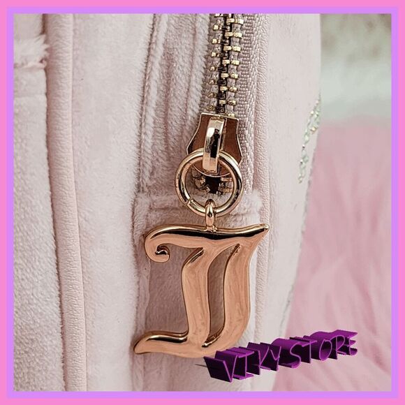 NWT ๐ Juicy Couture Velvet Backpack Rhinestones Glamorous &โChic #7086 ๐ - Picture 3 of 14